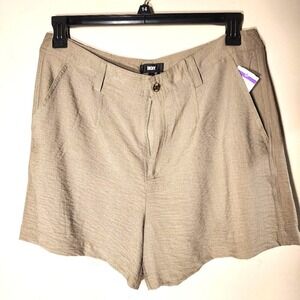DKNY Womens Beige Classic High-Rise Minimalist Flowy Shorts NWT Size 14